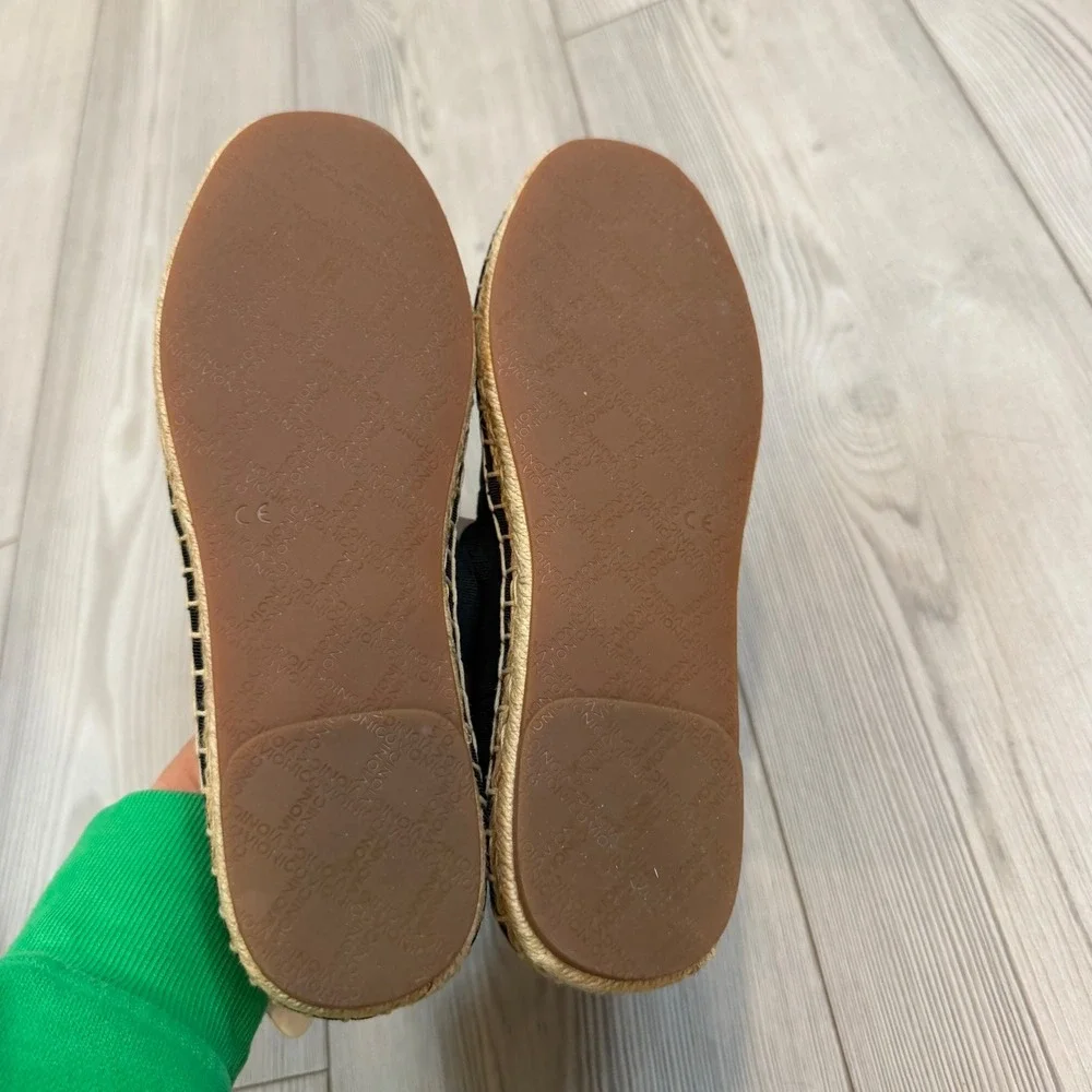 NEW Vionic Coast Valeri Black Canvas Espadrille Slip On Flats Orthaheel 7.5